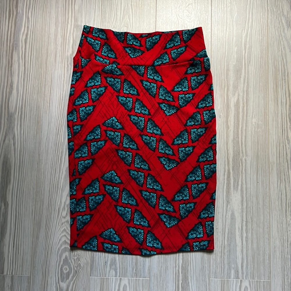 LuLaRoe Red straight Pencil Skirt